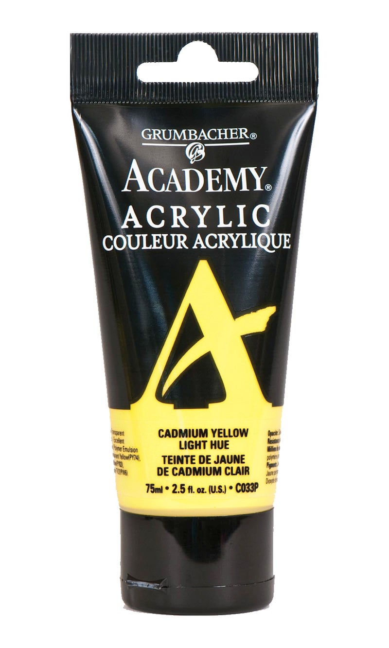 GRUMBACHER Academy Acrylic Paint Size: 254 oz, Cad Yellow Light Hue (C033P) - Image 1
